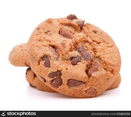 Chocolate homemade pastry cookies isolated on white background