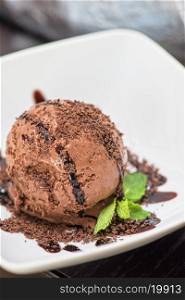 chocolate ice cream. chocolate ice cream closeup photo