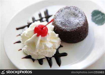 Chocolate Lava Cake with ice cream