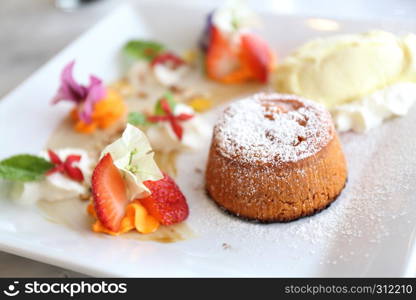 Chocolate Lava Cake with ice cream