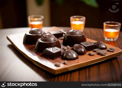 chocolate massage with hot stones and scented oils, created with generative ai. chocolate massage with hot stones and scented oils
