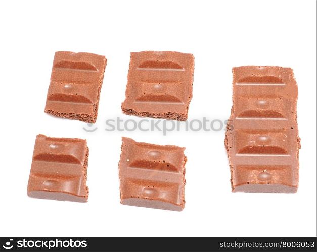 chocolate on a white background