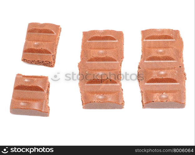 chocolate on a white background