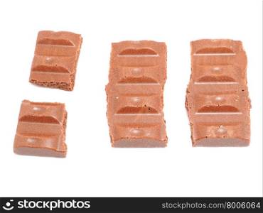 chocolate on a white background