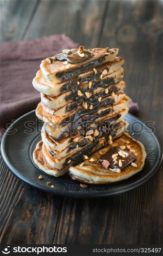 Chocolate stuffed pancakes