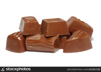 chocolate sweets isolated on a white background