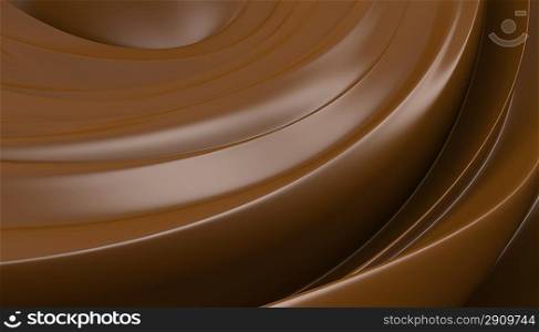Chocolate swirl waves background Clean detailed render.