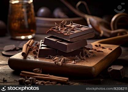 chocolate used in soothing treatment for the body, created with generative ai. chocolate used in soothing treatment for the body