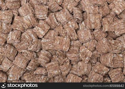 Chocolate wheat flakes macro detail background.. Chocolate wheat flakes macro detail background