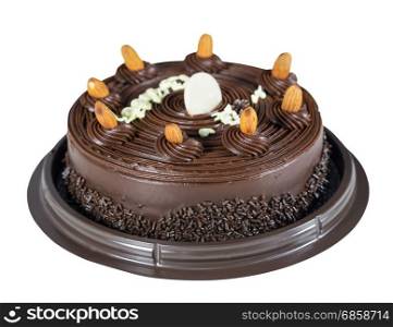 chocolated cake isolated on white background (with clipping path)