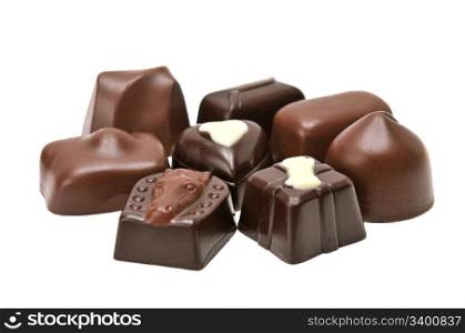 Chocolates isolated on a white background