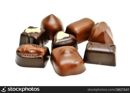 Chocolates isolated on a white background