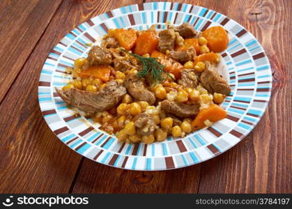 Cholent or Hamin - is a traditional Jewish stew. basic ingredients of cholent are meat, potatoes, beans and barley.