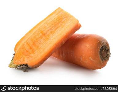 Chopped carrot isolated on a white background