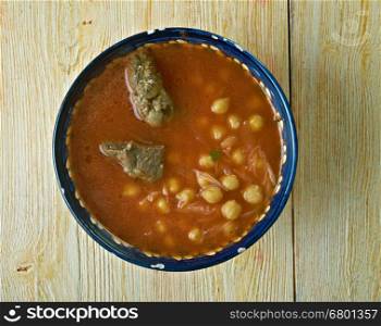 Chorba hrira Traditional Moroccan soup with chickpeas