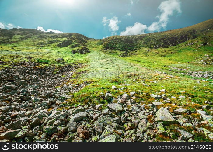 Chorna hora mountain range. Carpathian mountains. Ukraine. Mountain landscape in summer