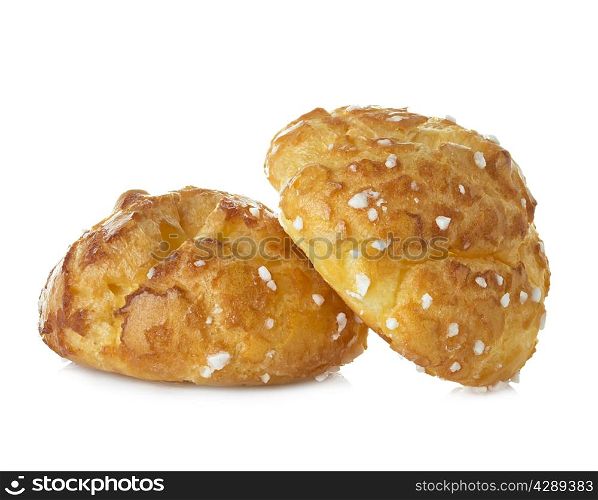 choux pastry, eclairs isolated on white