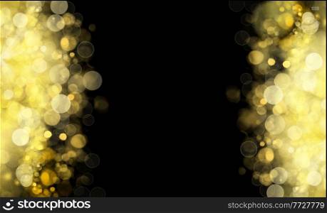 chrismas black background with golden borders of beams and sparkles. chrismas background