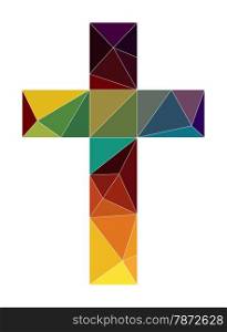 christian church cross symbol color low poly