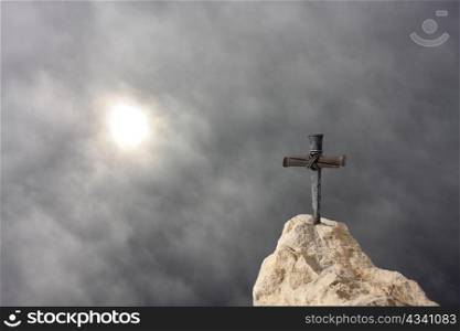 Christian Cross on the Rock