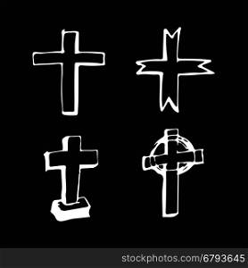christian cross sign hand draw doodle illustration design