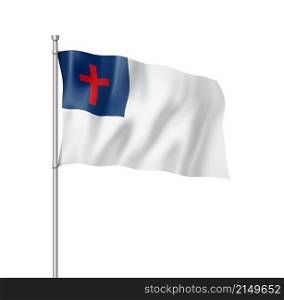 Christian flag, three dimensional render, isolated on white. Christian flag isolated on white