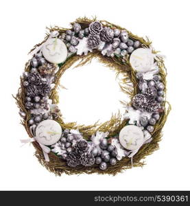 Christmas Advent wreath isolated on white