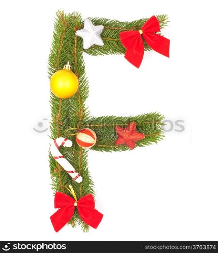 Christmas Alphabet. Part of full set isolated on a white background
