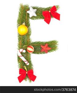 Christmas Alphabet. Part of full set isolated on a white background