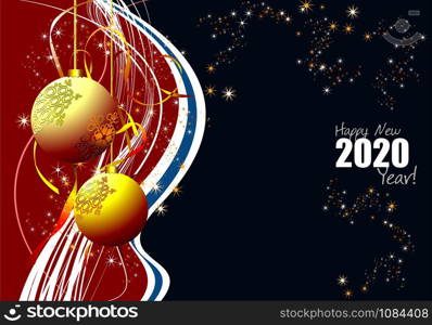 Christmas and Happy New Year Illustration. Vector