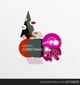 Christmas and New Year sale sticker templates, illustration