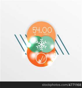 Christmas and New Year sale sticker templates, illustration