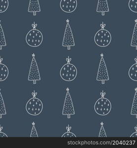 Christmas and New Year symbols tree seamless pattern. Vector cute print. Digital paper. Design element. Christmas and New Year symbols tree seamless pattern. Vector cute print. Digital paper. Design element.