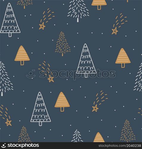 Christmas and New Year symbols tree seamless pattern. Vector cute print. Digital paper. Design element. Christmas and New Year symbols tree seamless pattern. Vector cute print. Digital paper. Design element.