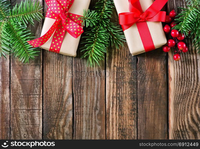 Christmas background, Christmas decoration on a table