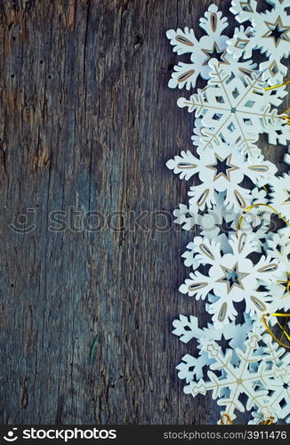 christmas background, christmas decoration on the wooden table