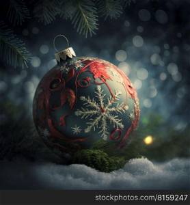 Christmas background. Christmas tree and christmas balls