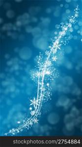 Christmas background. Elements of snowflakes, sparks, stars and patches of light