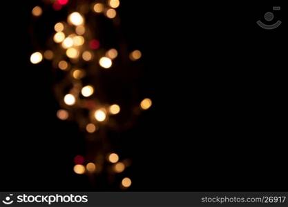 Christmas background. Festive elegant abstract background with bokeh lights and stars, copy space