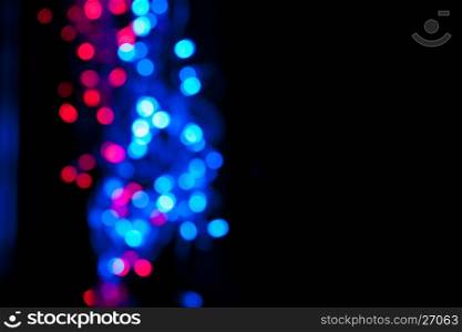 Christmas background. Festive elegant abstract background with bokeh lights and stars, copy space