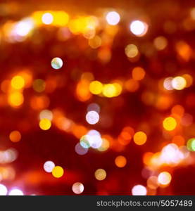 Christmas background of blur bokeh lights, beautiful abstract glowing city at nights, Christmas holidays celebration, festive time concept