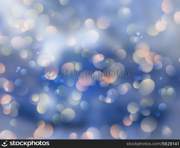 Christmas background of blurred bokeh lights