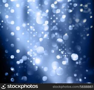 Christmas background of bokeh lights and stars