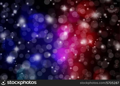 Christmas background of bokeh lights and stars