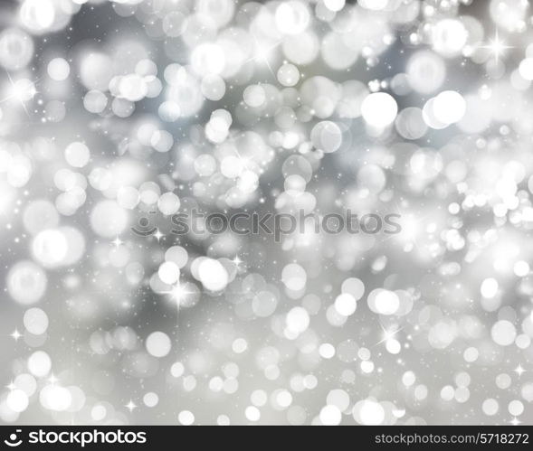 Christmas background of bokeh lights and stars