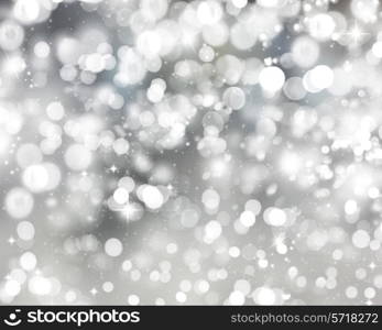 Christmas background of bokeh lights and stars