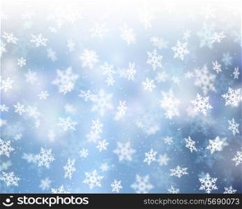 Christmas background of falling snowflakes