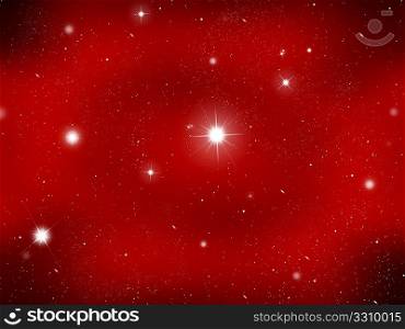 Christmas background of glowing stars