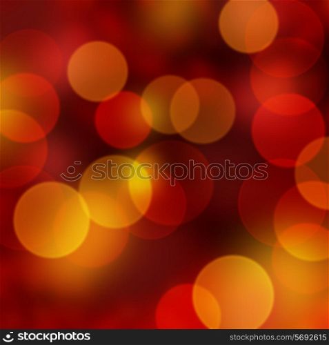 Christmas background of red and gold bokeh lights