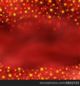 Christmas background of red and gold stars